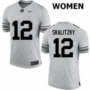 Women's Ohio State Buckeyes #12 Brendan Skalitzky Gray Nike NCAA College Football Jersey Online DVF5244AD